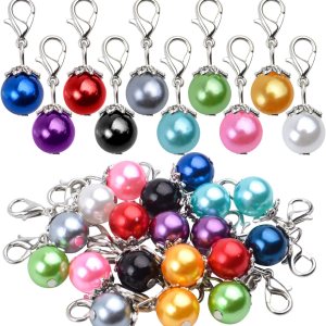 Aylifu Dijes de clip, 20 piezas de perlas coloridas colgantes colgantes con cierre de langosta, accesorio para hacer joyas, accesorios para Aylifu Dijes de clip, 20 piezas de perlas coloridas colgantes colgantes con cierre de langosta, accesorio para hacer joyas, accesorios para