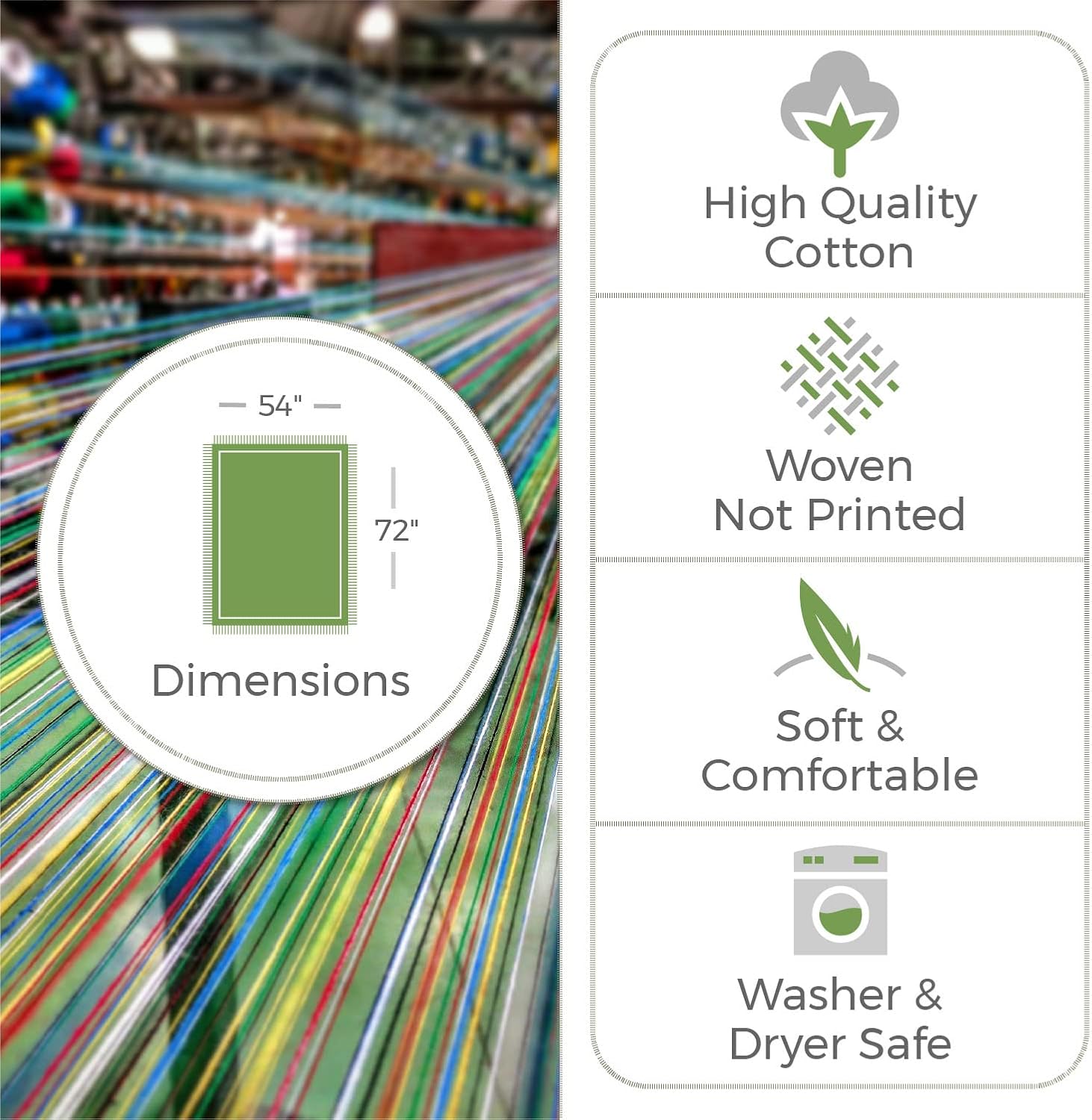 Pure Country Weavers Las Cruces – Manta verde azulado, inspirada en los nativos americanos del suroeste, manta de tapiz de regalo tejida de algodón,