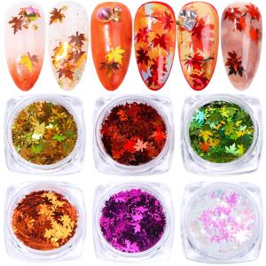 6 colores de otoño uñas arte calcomanías 3D hojas de arce lentejuelas otoño brillo uñas suministro hoja de arce diseño pegatinas de uñas acrílico 6 colores de otoño uñas arte calcomanías 3D hojas de arce lentejuelas otoño brillo uñas suministro hoja de arce diseño pegatinas de uñas acrílico