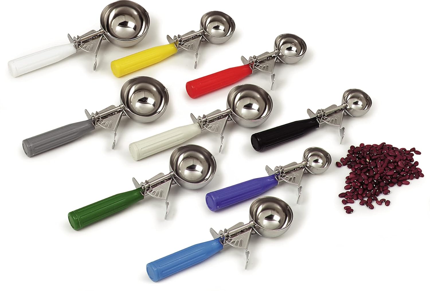 Carlisle FoodService Products 60300-20 Cuchara de acero inoxidable para control de porciones, 2 onzas, amarillo