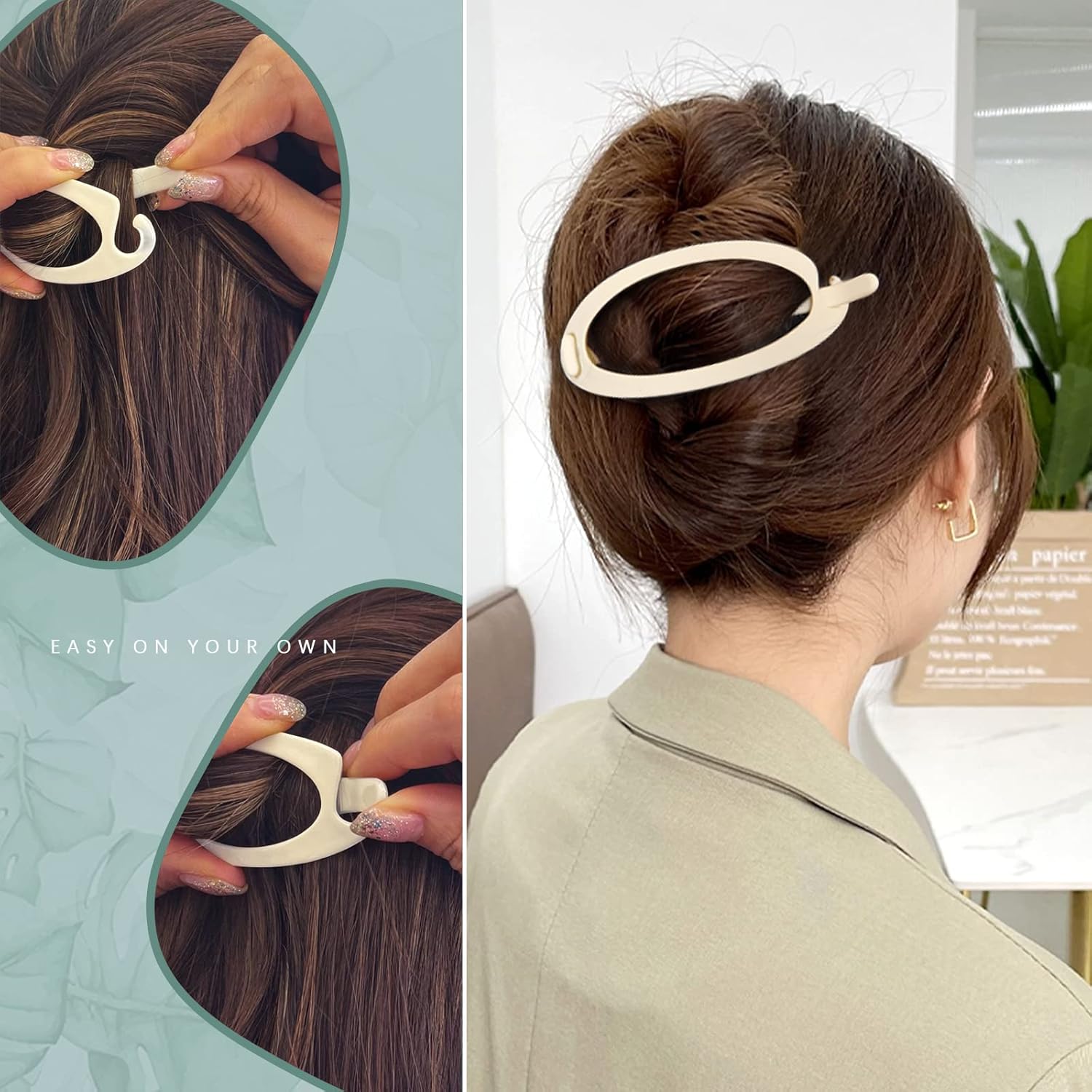 Pinzas para el cabello French Concord, 6 pinzas para el cabello planas deslizantes laterales para volumen, agarre fuerte, agarre antideslizante,