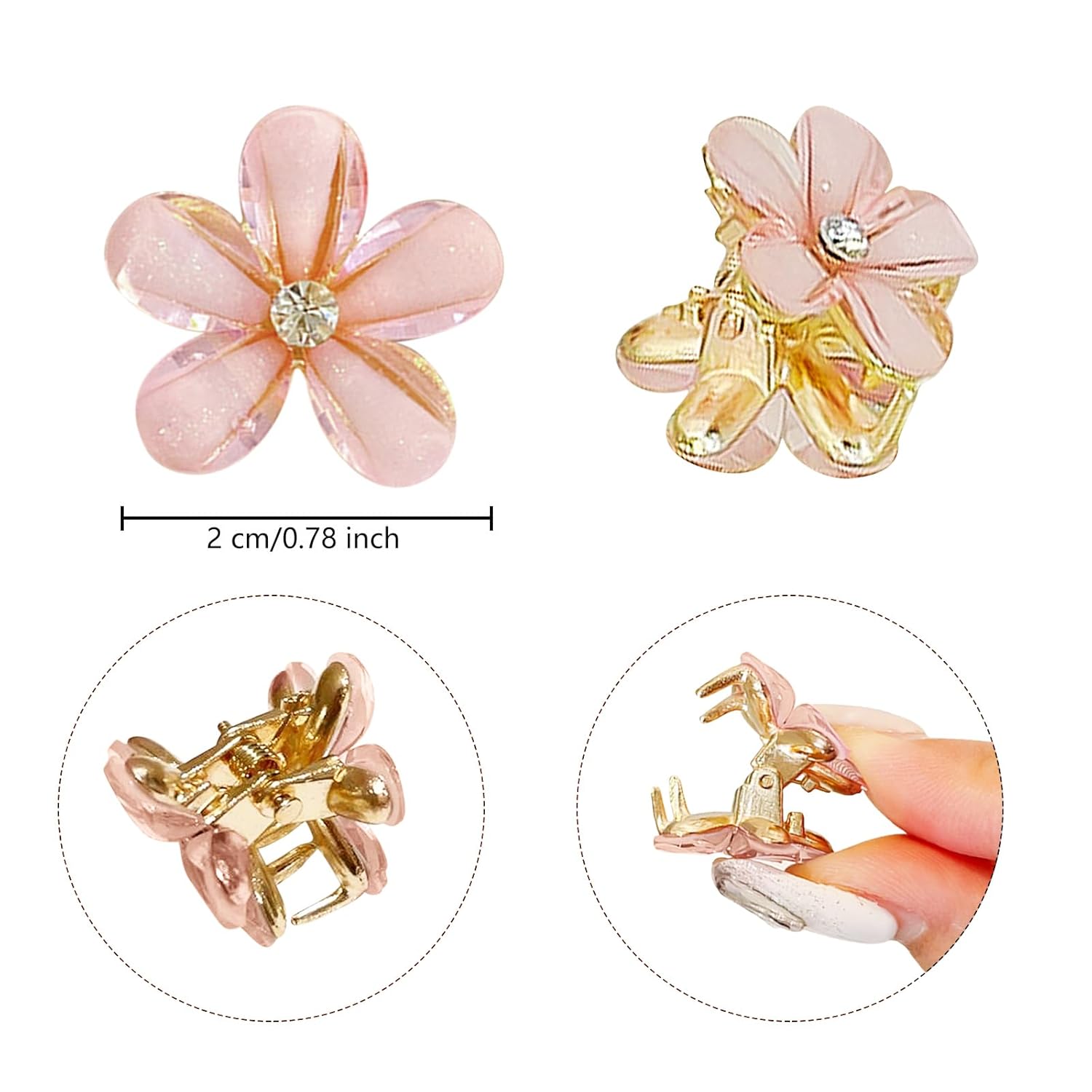 10 pinzas pequeñas para el cabello para niñas, mini pinzas de flores para el cabello, pinzas para el cabello para niños, adolescentes, clip lateral
