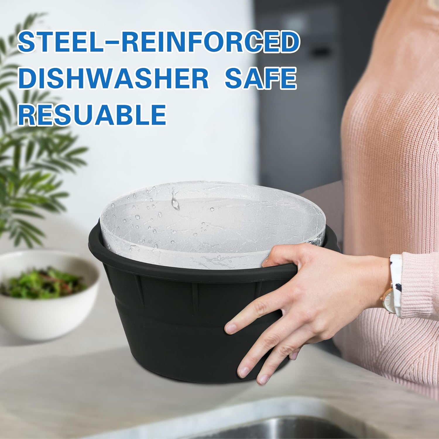 YUBIRD Molde de bloque de hielo extragrande, moldes de silicona para cubitos de hielo para enfriadores de baño de hielo, cubo de hielo redondo,