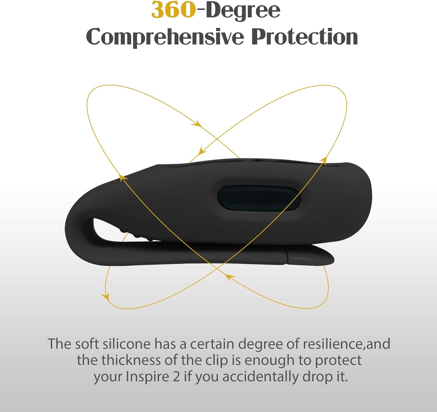 HSWAI Paquete de 3 clips de repuesto para Fitbit Inspire 2Fitbit Inspire 3, clip de silicona suave y cómodo de protección de 360, accesorio