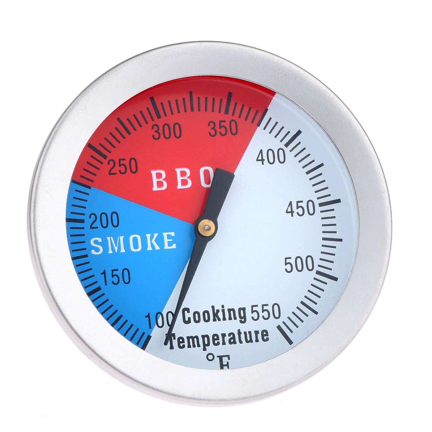 Mtsooning Medidor de termómetro para barbacoa, temperatura de parrilla de acero inoxidable de 2 pulgadas2.047 in, Fahrenheit e indicador de calor