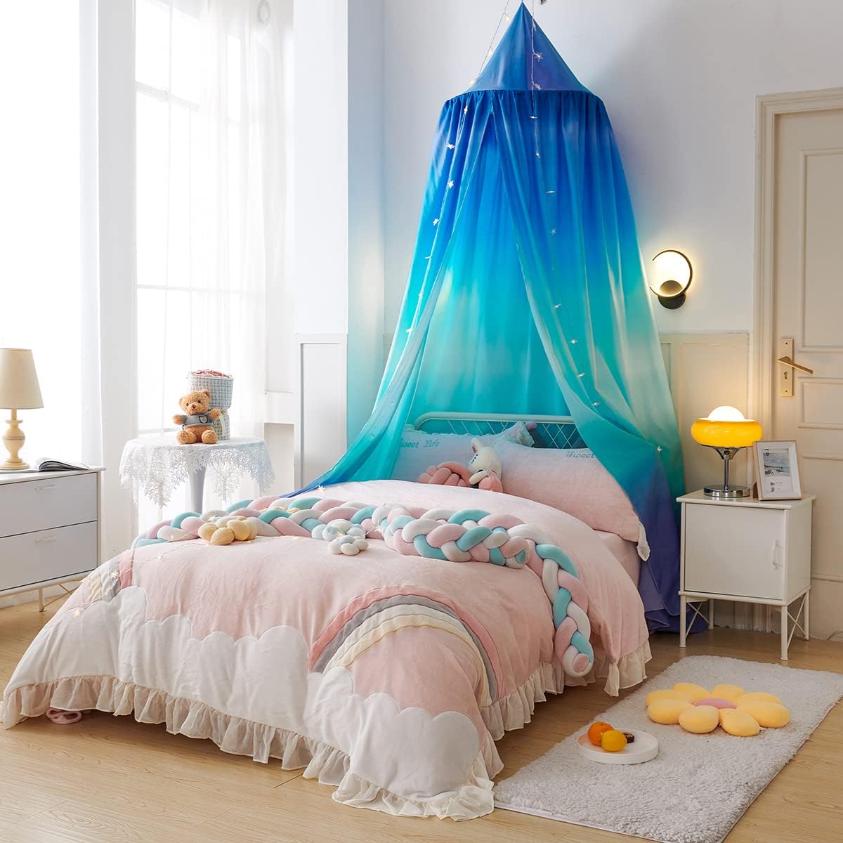 Mengersi Toldo de cama para niños y niñas, toldo de Corlofrul para cama, ropa de cama, habitación de niños, tienda de campaña de juego de castillo,