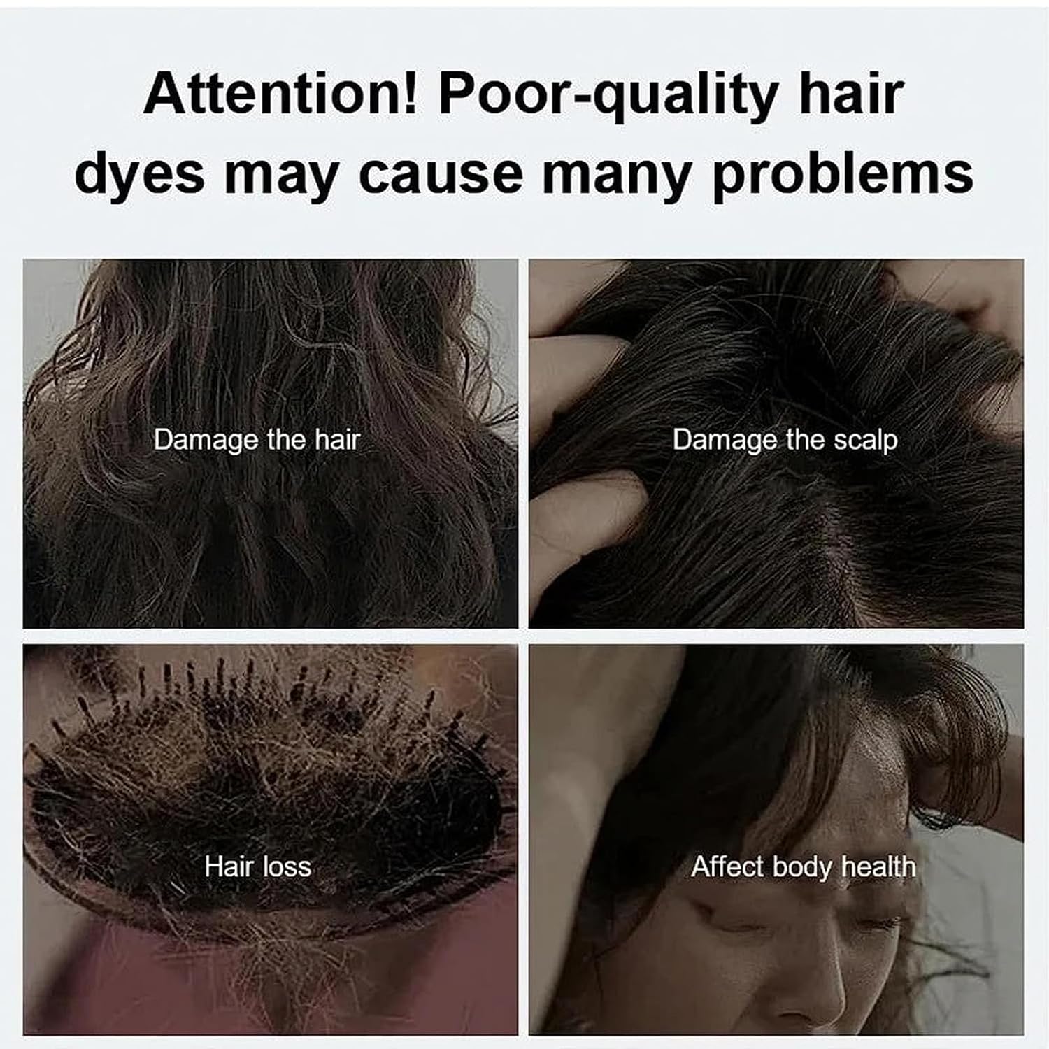 Champú de tinte para el cabello con burbujas vegetales, extracto de planta puro para cabello gris, tinte de burbujas de color para el hogar, fácil