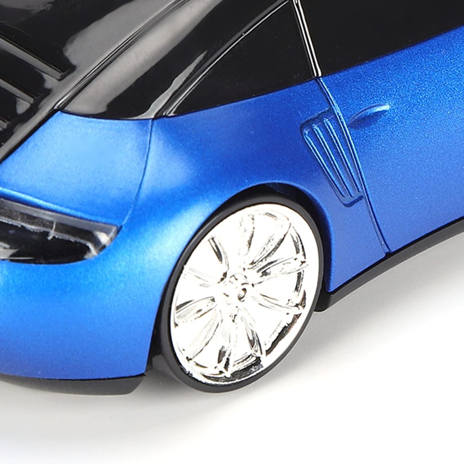 ASHATA Ratón inalámbrico portátil en forma de coche inteligente de 2.4G con mini receptor, diseño ergonómico, material ABS, para oficina, laptop,