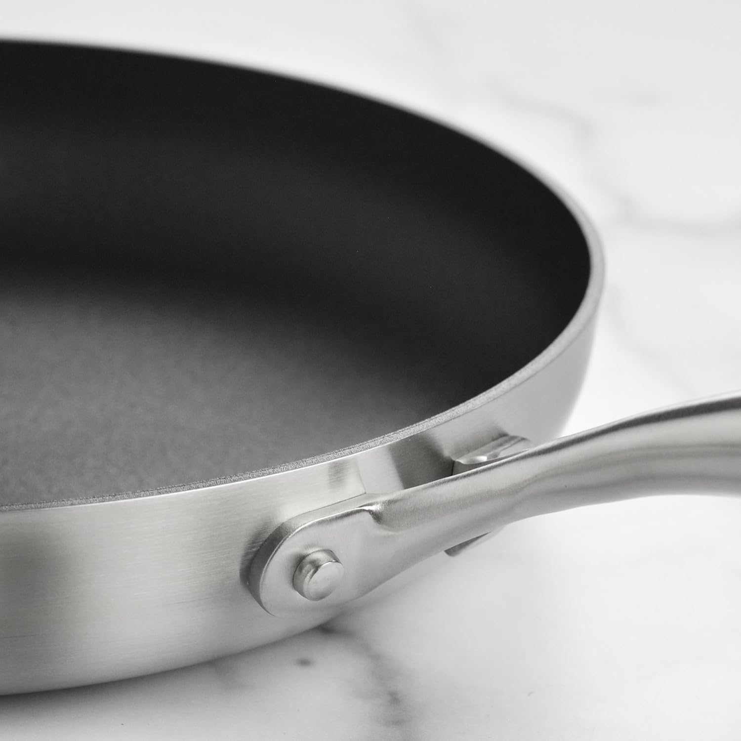 Scanpan Sartén CX+ de 11 pulgadas con tapa de cristal, antiadherente Stratanium Plus, acero inoxidable de 5 capas