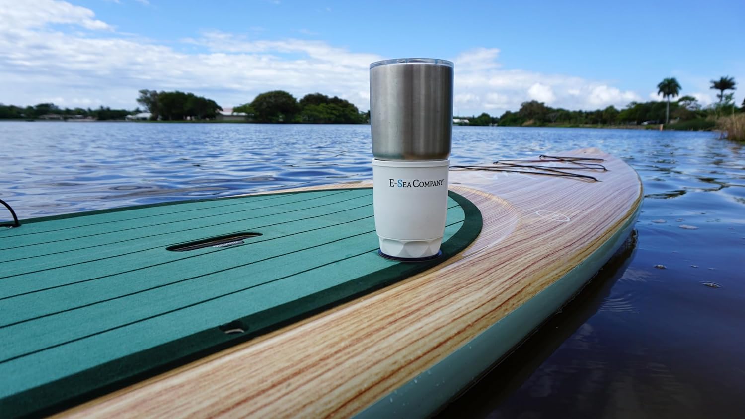 E-Sea Cup Original-(Blanco). Soporte para tazas montado con succión resistente. Perfecto para barcos, tablas de remo y mucho más