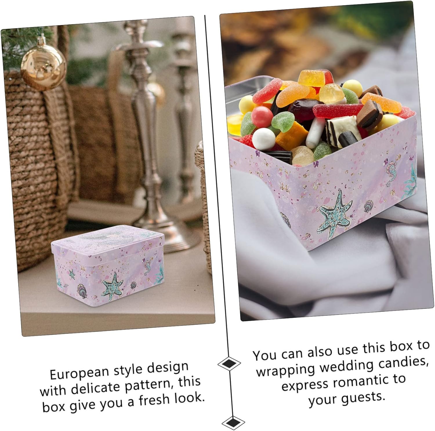 DOITOOL Caja de latas de galletas Caja de dulces Joyería Hierro Café Polvo Viaje Decoración de Boda