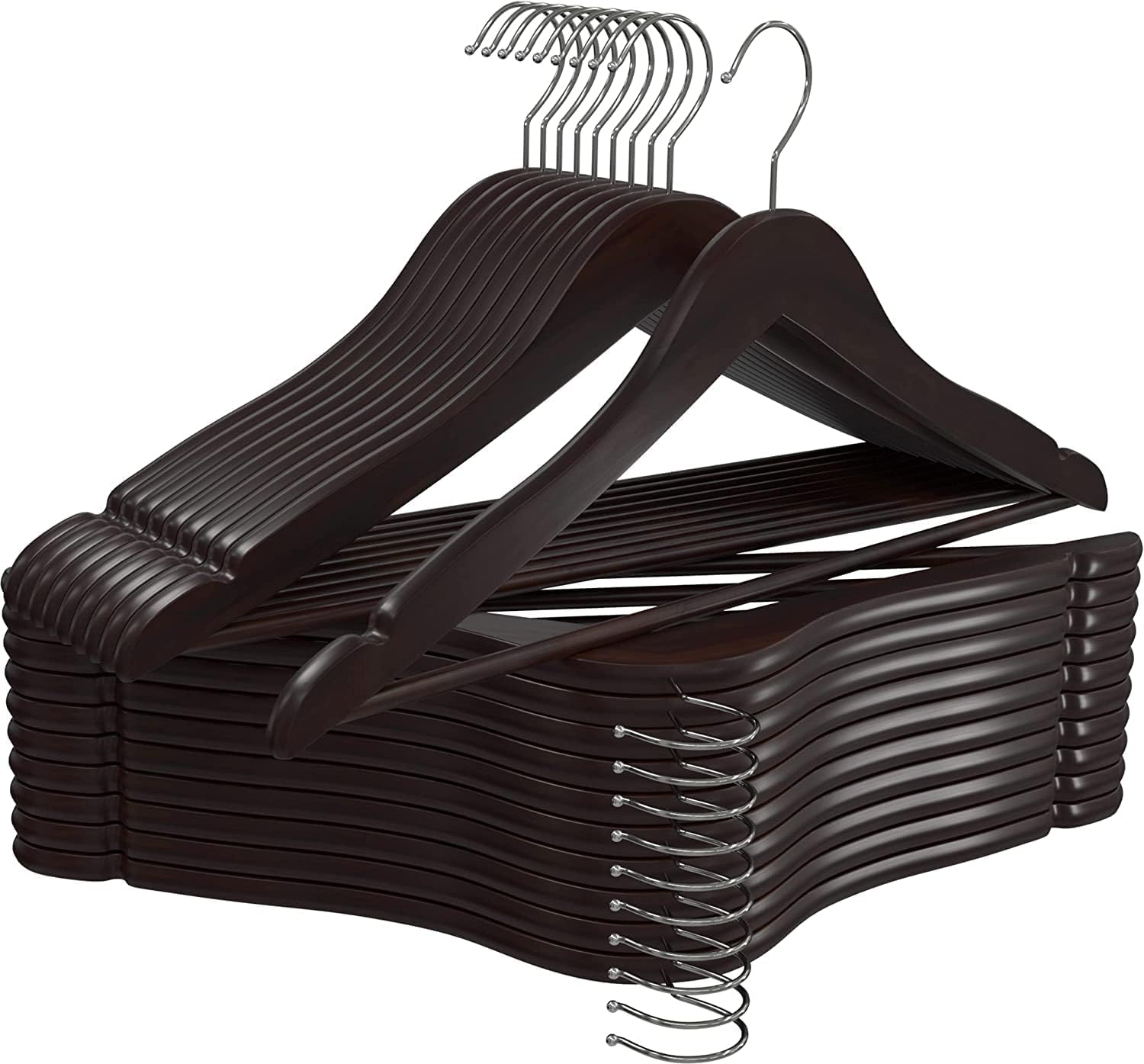 Utopia Home – Paquete de 20 perchas de madera con ranura plos hombros, de calidad prémium, duraderas y delgadas, para trajes, con gancho giratorio