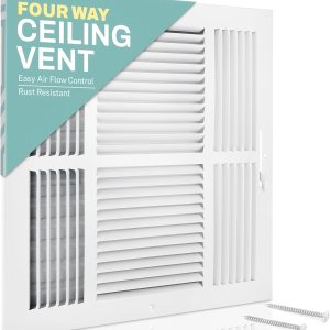 Home Intuition Rejilla de techo  Cubiertas de ventilación de aire para techo o pared del hogar  12 x 12 pulgadas (apertura de conducto), cubierta de Home Intuition Rejilla de techo  Cubiertas de ventilación de aire para techo o pared del hogar  12 x 12 pulgadas (apertura de conducto), cubierta de