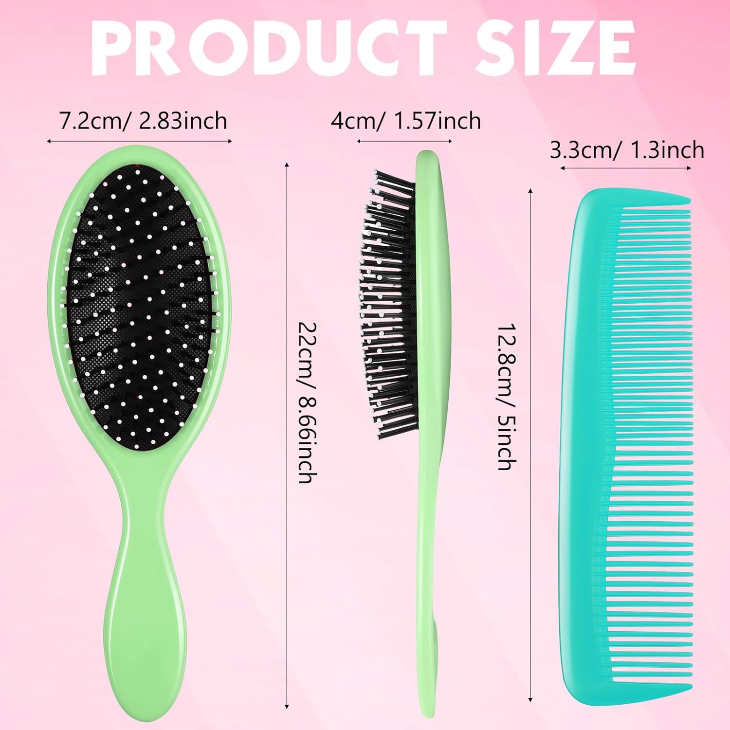 Ziliny Juego de 28 mini peines para cabello mojado, incluye 14 cepillos desenredantes de viaje, 14 peines para desenredar, cerdas suaves para