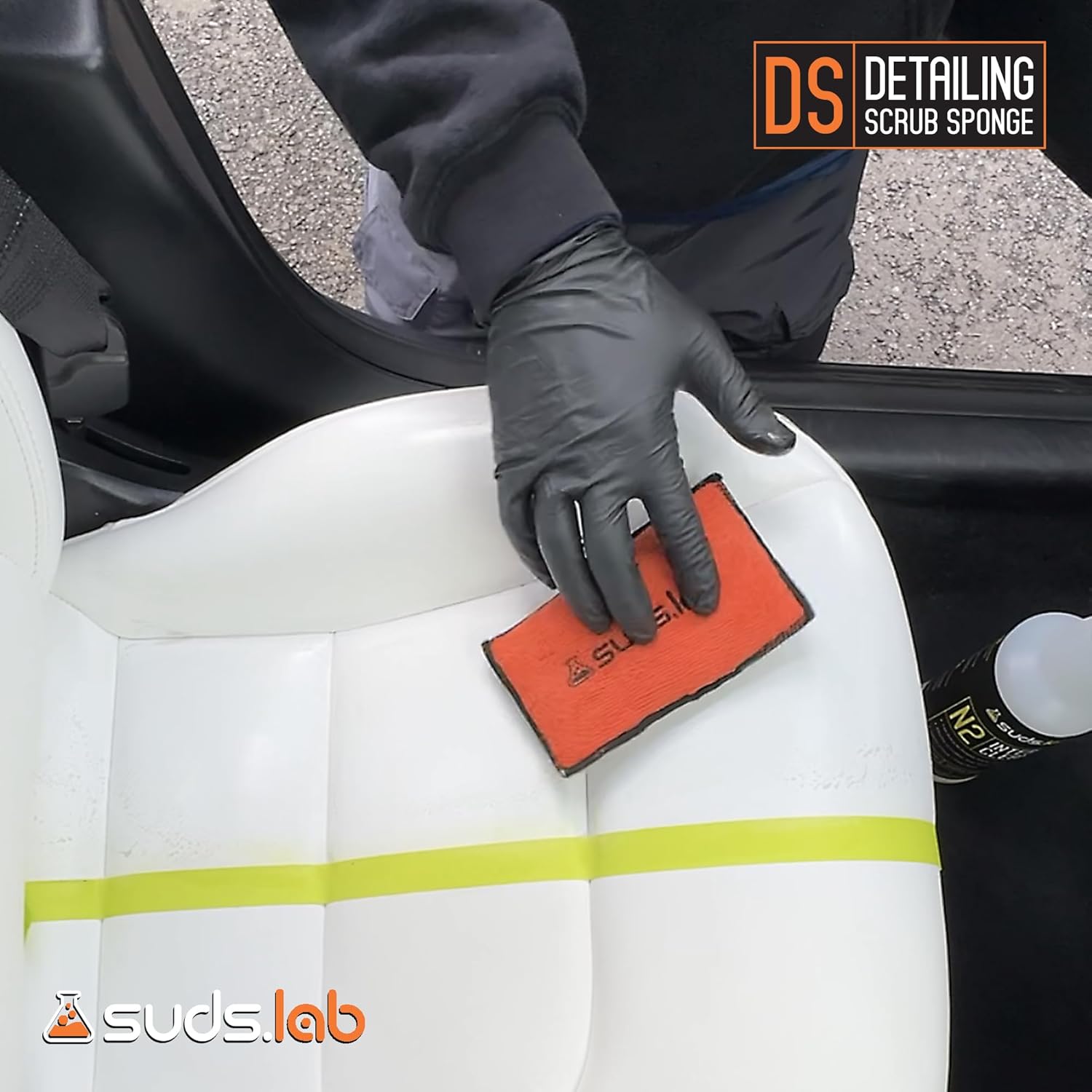 Suds Lab DS – Paquete de 3 almohadillas de microfibra para limpieza y detalles del interior del automóvil, juego de 3, seguras en cuero, vinilo,