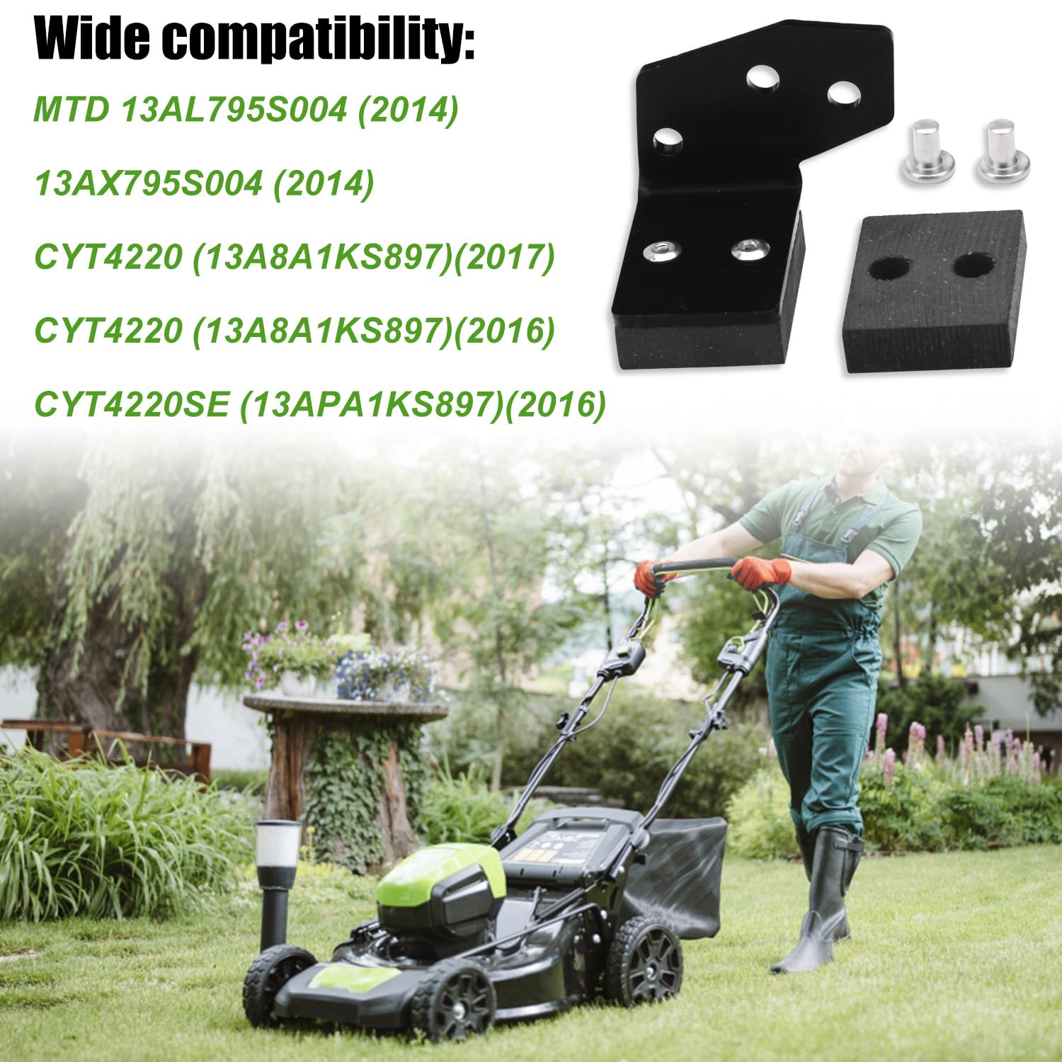 KitchenKipper Freno de cubierta derecha 983-05182A compatible con tractor de césped MTDTroy BiltCub Cadet – para tractor de césped T1000, T1200,