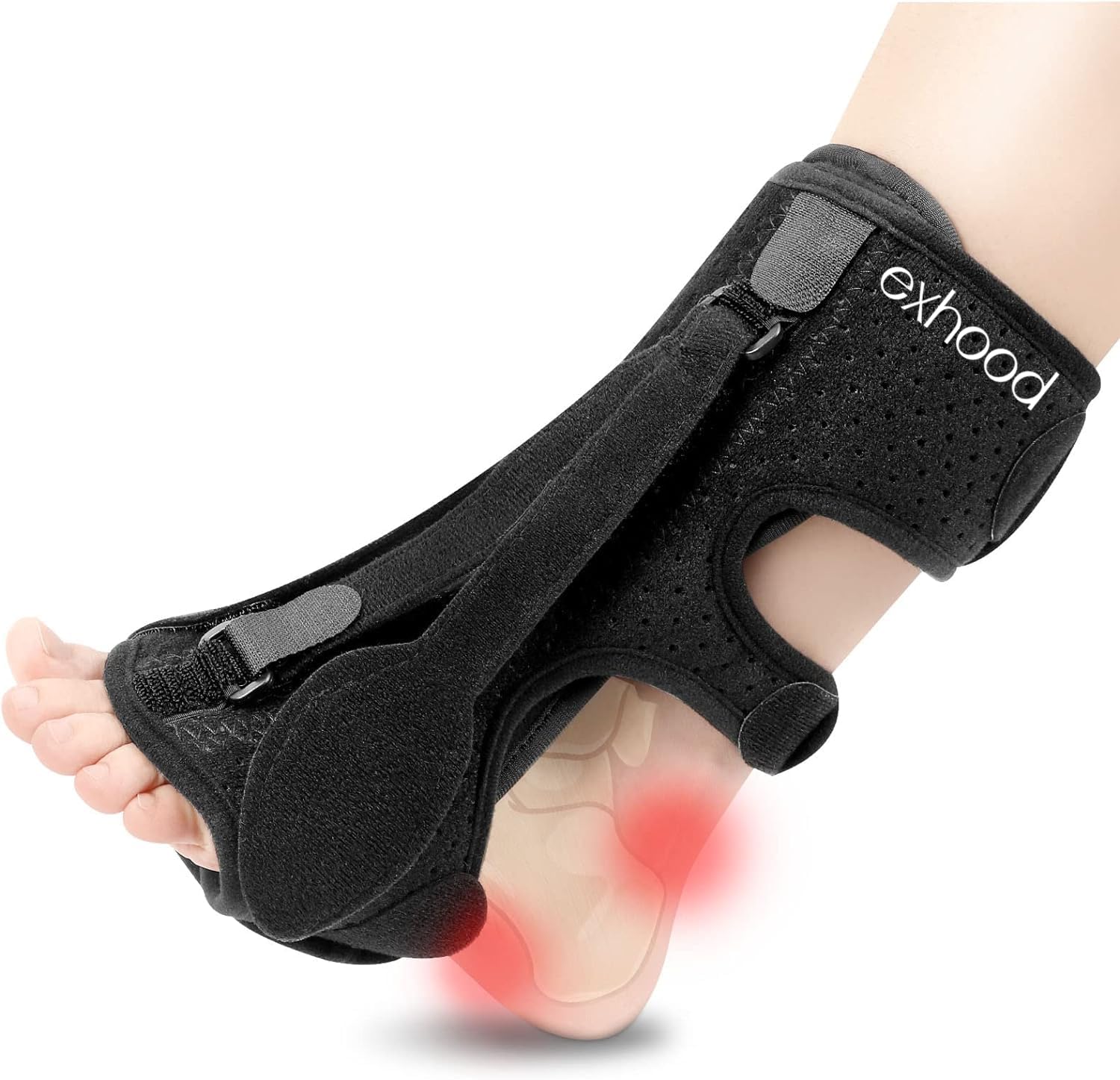 Férula nocturna para fascitis plantar, soporte de alivio de fascitis plantar, 3 correas ajustables, alivio de la fascitis plantar para fascitis