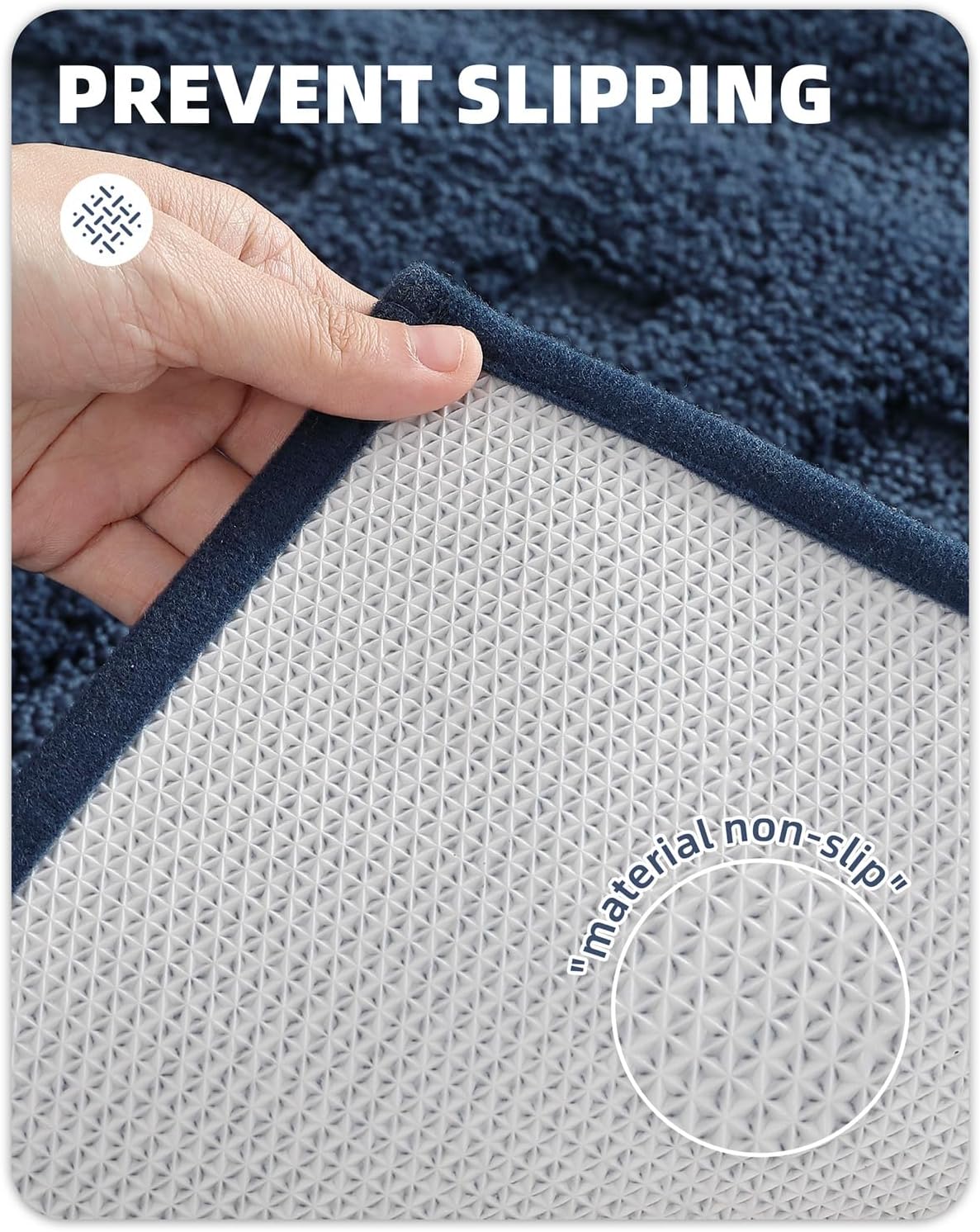 Color G – Alfombras de baño azul marino, refresca tu baño con una alfombra de baño absorbente de microfibra azul oscuro, antideslizante, suave,