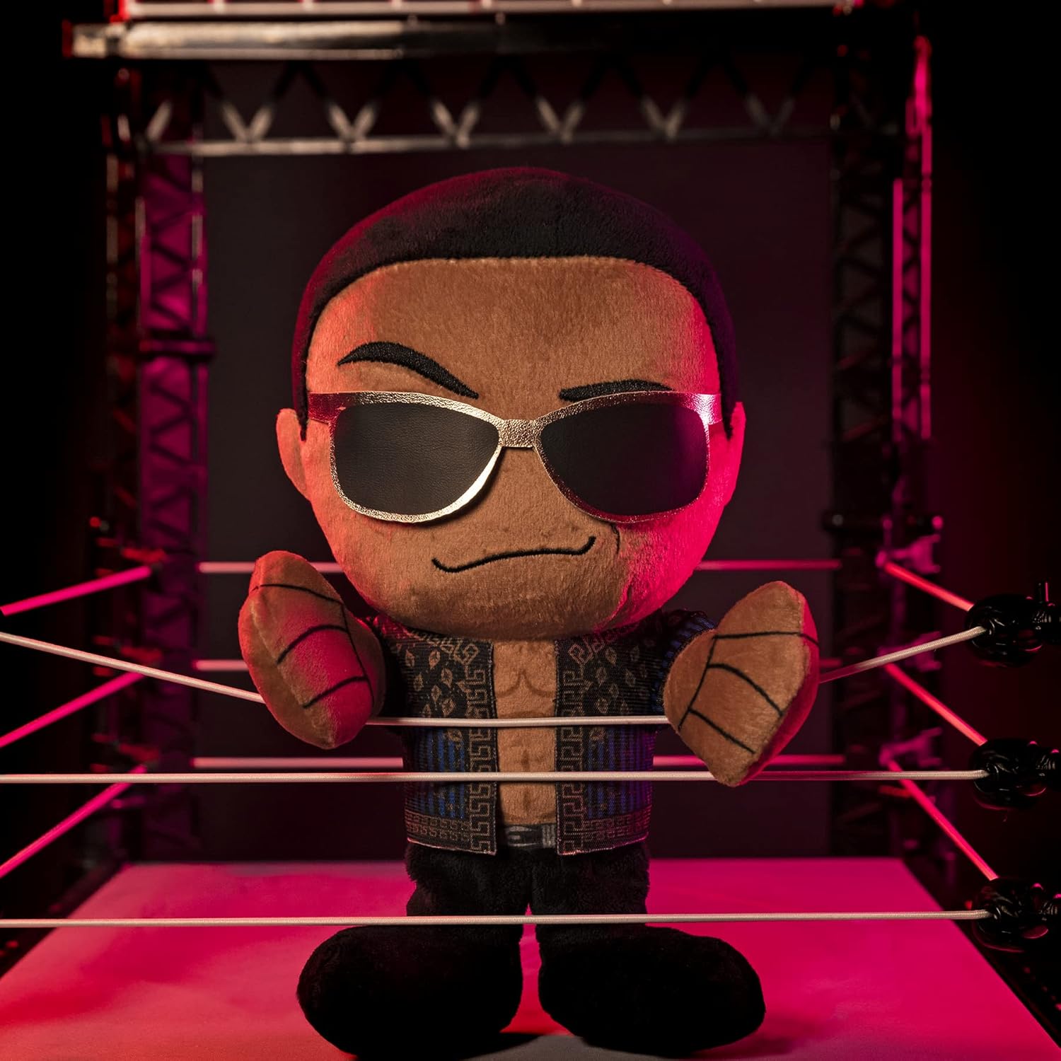 Bleacher Creatures WWE Old School Rock – Peluche Kuricha de 8 pulgadas, leyenda de la lucha libre inspirada en Chibi suave