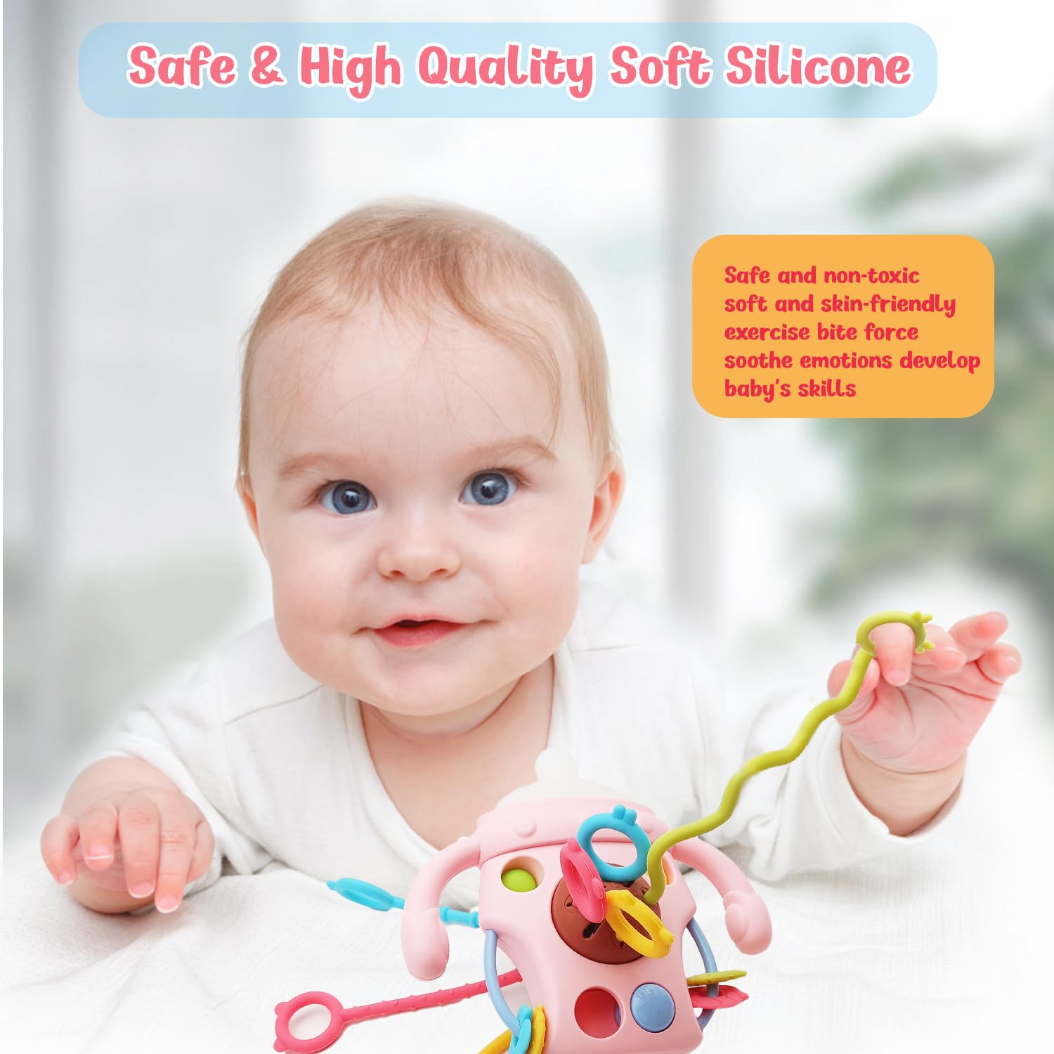 LBKJOE Montessori – Juguete para bebés de 18 meses en adelante, bonita forma de botella, juguetes sensoriales para dentición con sonajeros para