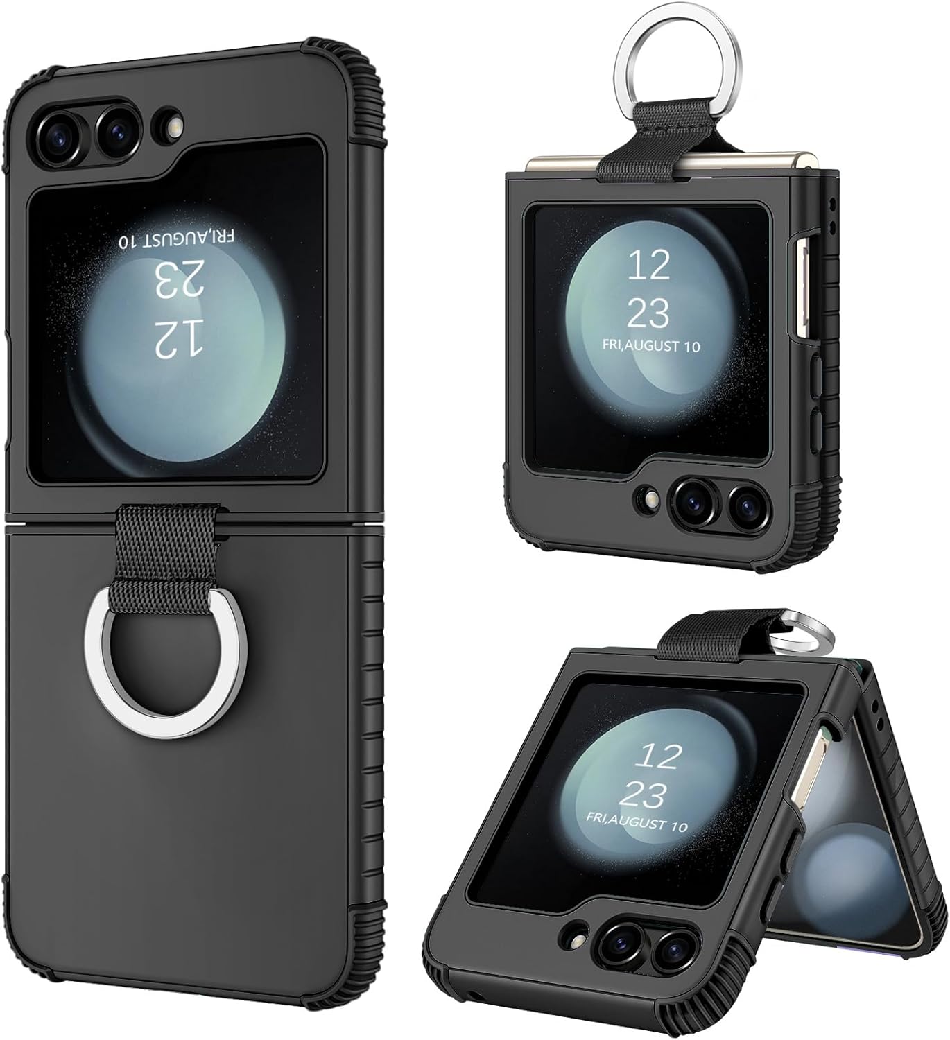 BENTOBEN Funda para Samsung Galaxy Z Flip 5, Z Flip 5 5G, resistente 2 en 1, cuerpo completo, resistente, a prueba de golpes, con anillo, para