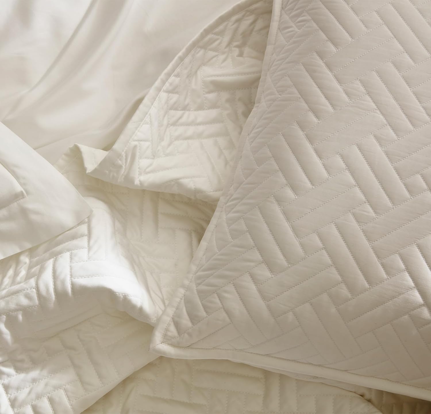 BOLL & BRANCH Signature Basketweave – Juego de edredón acolchado de lujo 100% algodón orgánico, 2 fundas de almohada, ropa de cama ultrasuave y