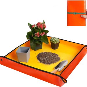 Tapete de trasplante para trasplante de plantas de interior y macetas, control de desorden del suelo, bandeja portátil para macetas de suculentas, Tapete de trasplante para trasplante de plantas de interior y macetas, control de desorden del suelo, bandeja portátil para macetas de suculentas,