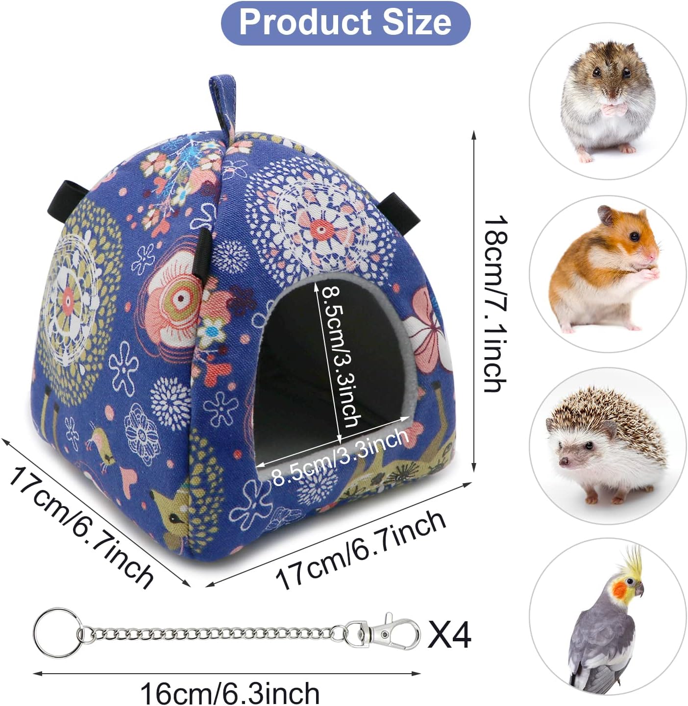 Tienda de campaña para hámster, hamaca cálida de invierno, cama para dormir para ratas jerbos, planeadores de azúcar, ardilla, erizo, pájaros