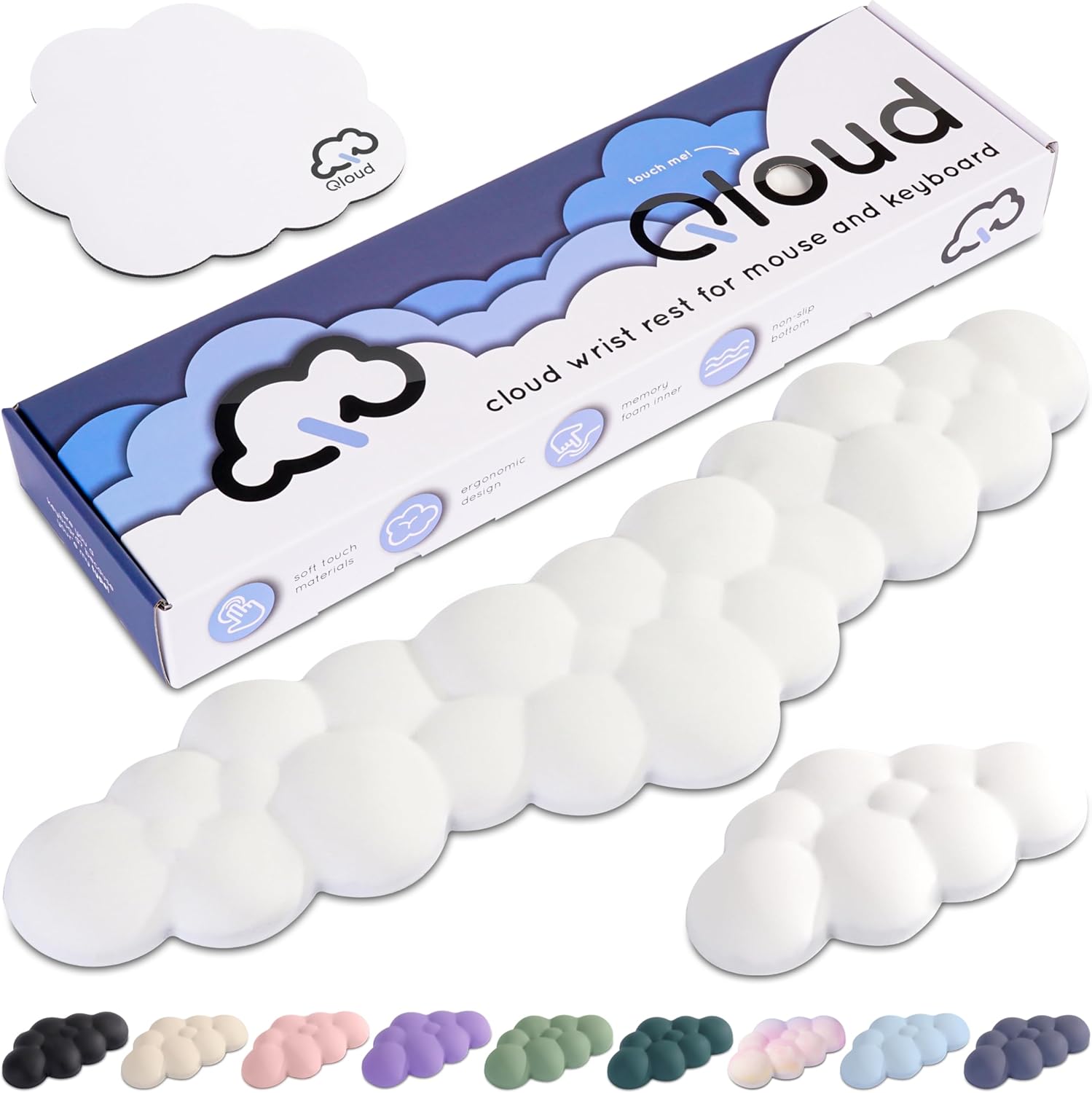 Qloud – Reposamuñecas para teclado de computadora, reposamuñecas para teclado de computadora, almohadilla de muñeca para teclado, espuma