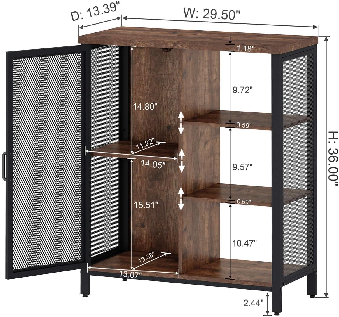 BON AUGURE Mueble de bar de café rústico para el hogar, mesa consola rústica detrás del sofá, juego de muebles de madera y metal para sala de estar