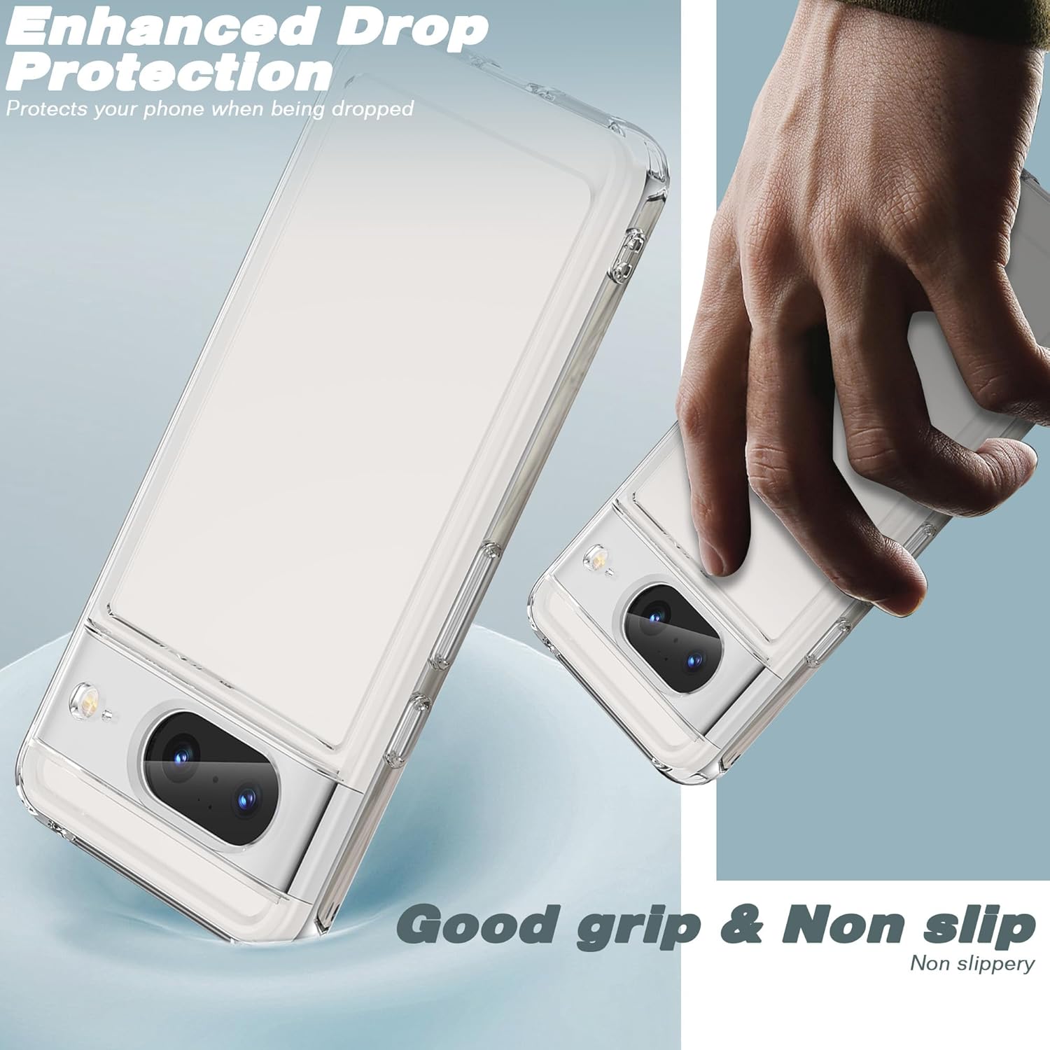 Seltureone Compatible con Google Pixel 8, TPU suave, a prueba de golpes, a prueba de arañazos, transparente