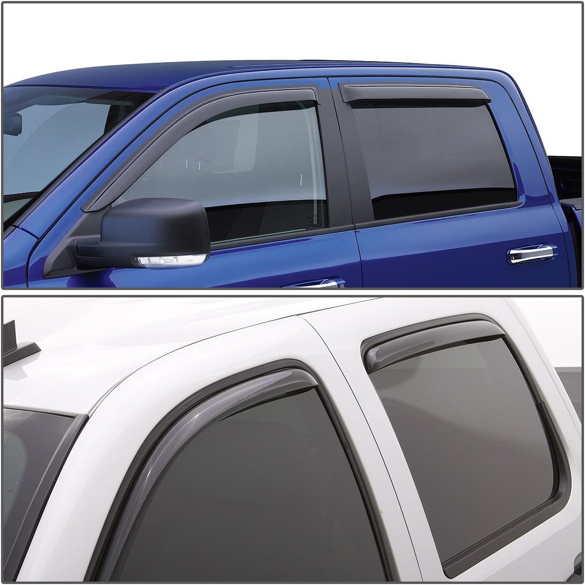 DNA MOTORING WVS-038 – Deflector de ventana de ventilación de humo oscuro, protector contra la lluviasol, 4 piezas, 1 paquete