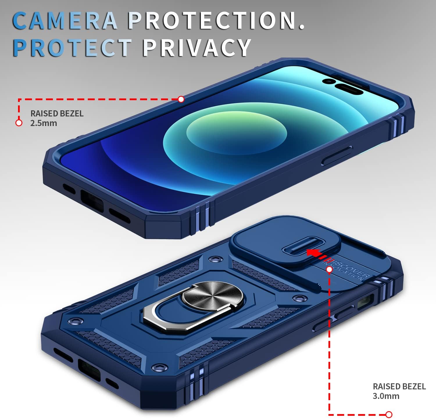Funda compatible con iPhone 15 Pro Max, a prueba de golpes, resistente a los impactos con lente deslizante Funda protectora para iPhone 15 Pro Max