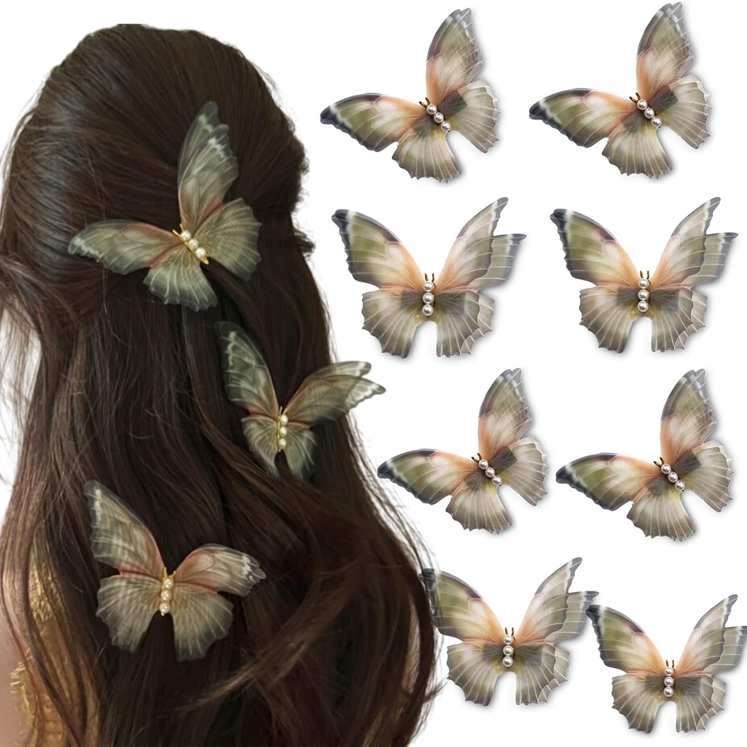 Pinzas para el pelo de mariposa, lazos para el cabello, horquillas para el cabello, para bodas, cumpleaños, accesorios para el cabello, horquillas