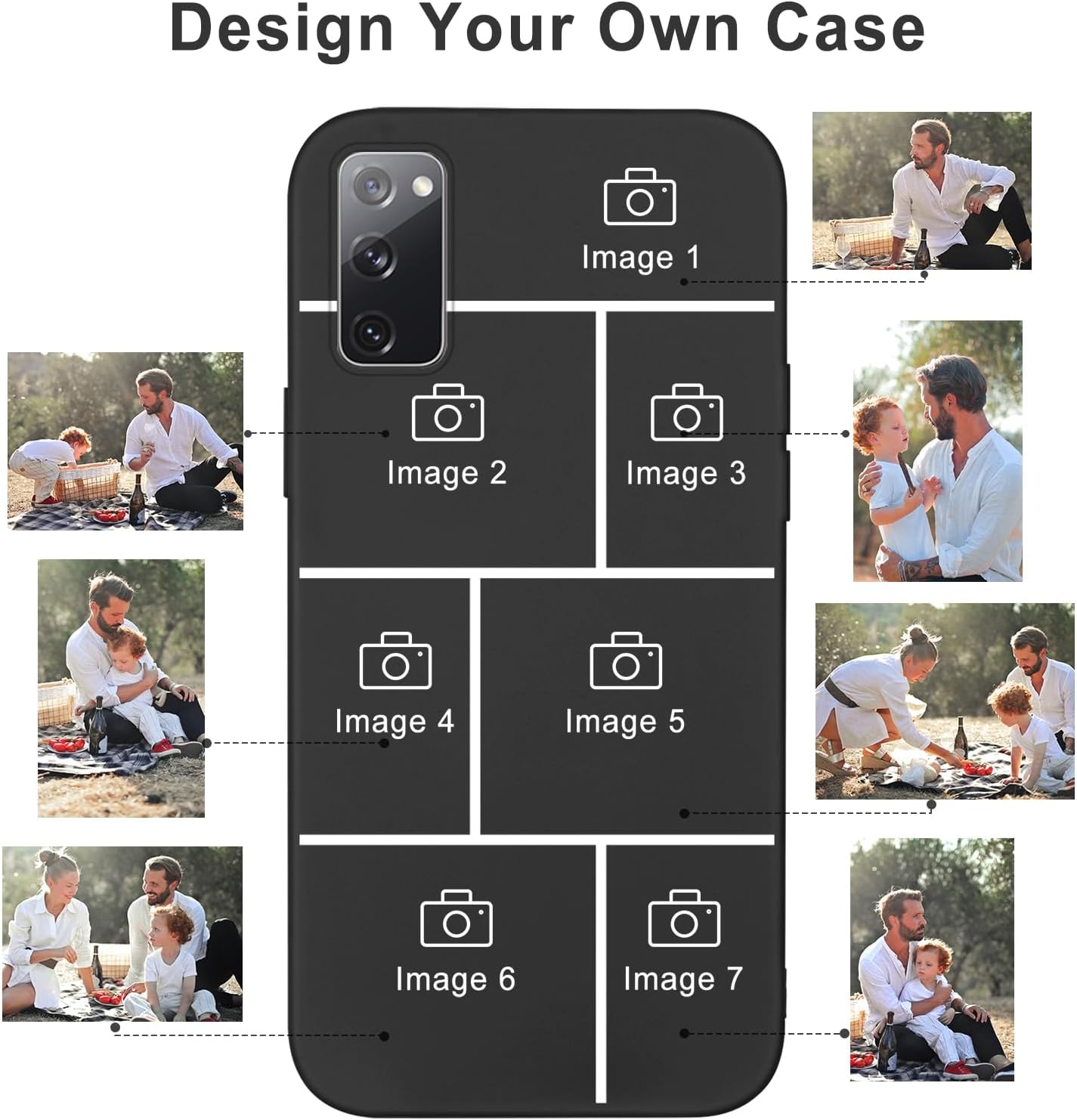Eouine Funda de teléfono personalizada para Samsung S20 FES20 LiteS20Edition (6.5 pulgadas), fundas personalizadas para teléfono con imagen, funda