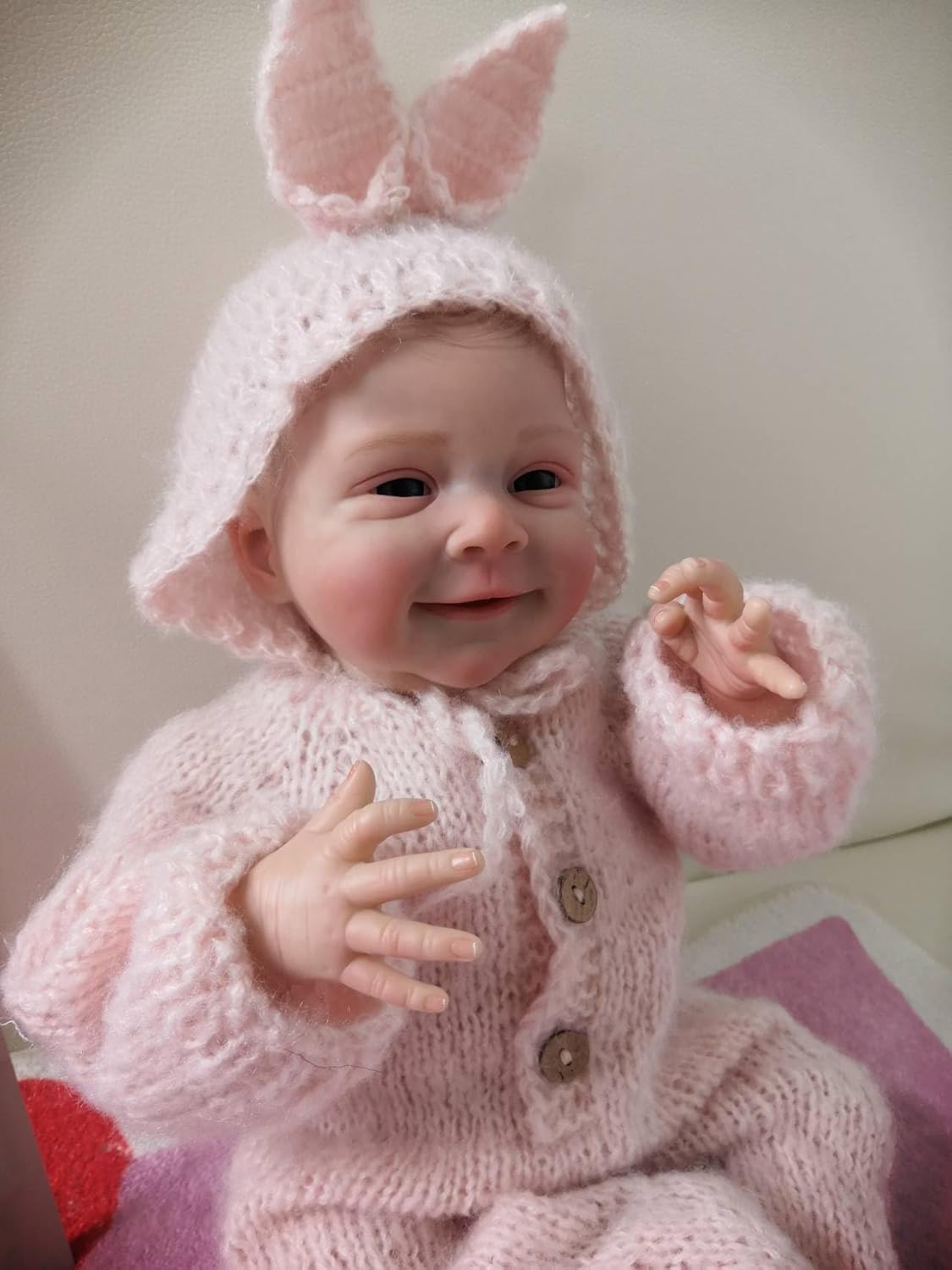 Anano Muñecas de bebé Reborn de 18 pulgadas, muñecas de bebé de la vida real que se ven reales de silicona bebé Reborn muñeca realista bebé niña