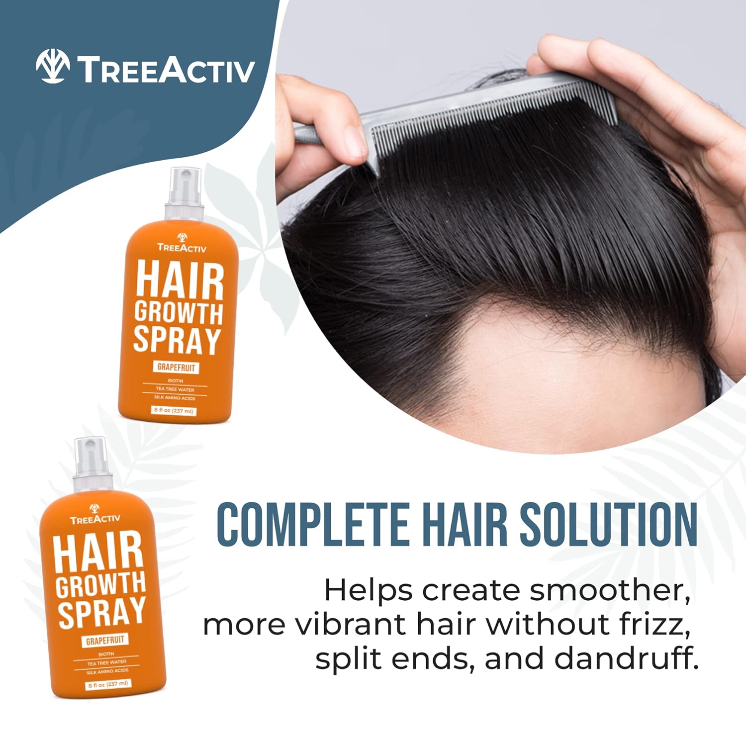 TreeActiv Spray nutritivo diario para el crecimiento del cabello, 8 onzas, crecimiento del cabello para mujeres y hombres, aerosol de biotina para