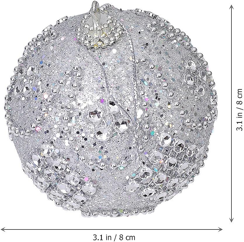 SUPVOX 3 adornos de bola de Navidad con diamantes de imitación de cristal, bolas de árbol de Navidad, adornos de árbol de Navidad, suministros de