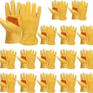 16 pares de guantes de cuero de vaca a granel para hombres, guantes de cuero de jardinería para trabajo, resistentes a cortes, construcción, 16 pares de guantes de cuero de vaca a granel para hombres, guantes de cuero de jardinería para trabajo, resistentes a cortes, construcción,