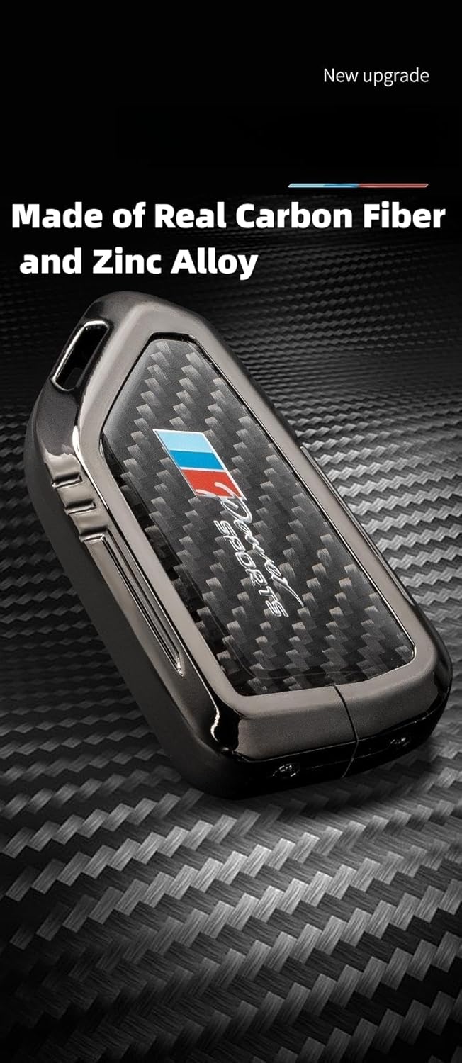 Funda para llavero de fibra de carbono real, aleación de zinc, llavero, funda para llavero compatible con Volkswagen VW Jetta Golf Polo Passat MK8