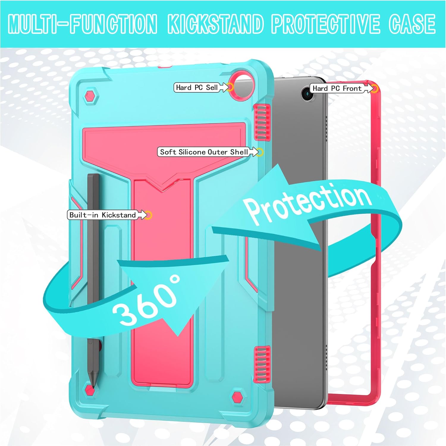 Funda para Tienda Fire Max 11 (13 generación, lanzada en 2023)  Funda protectora híbrida resistente con función atril + 1 protector de pantalla y 1