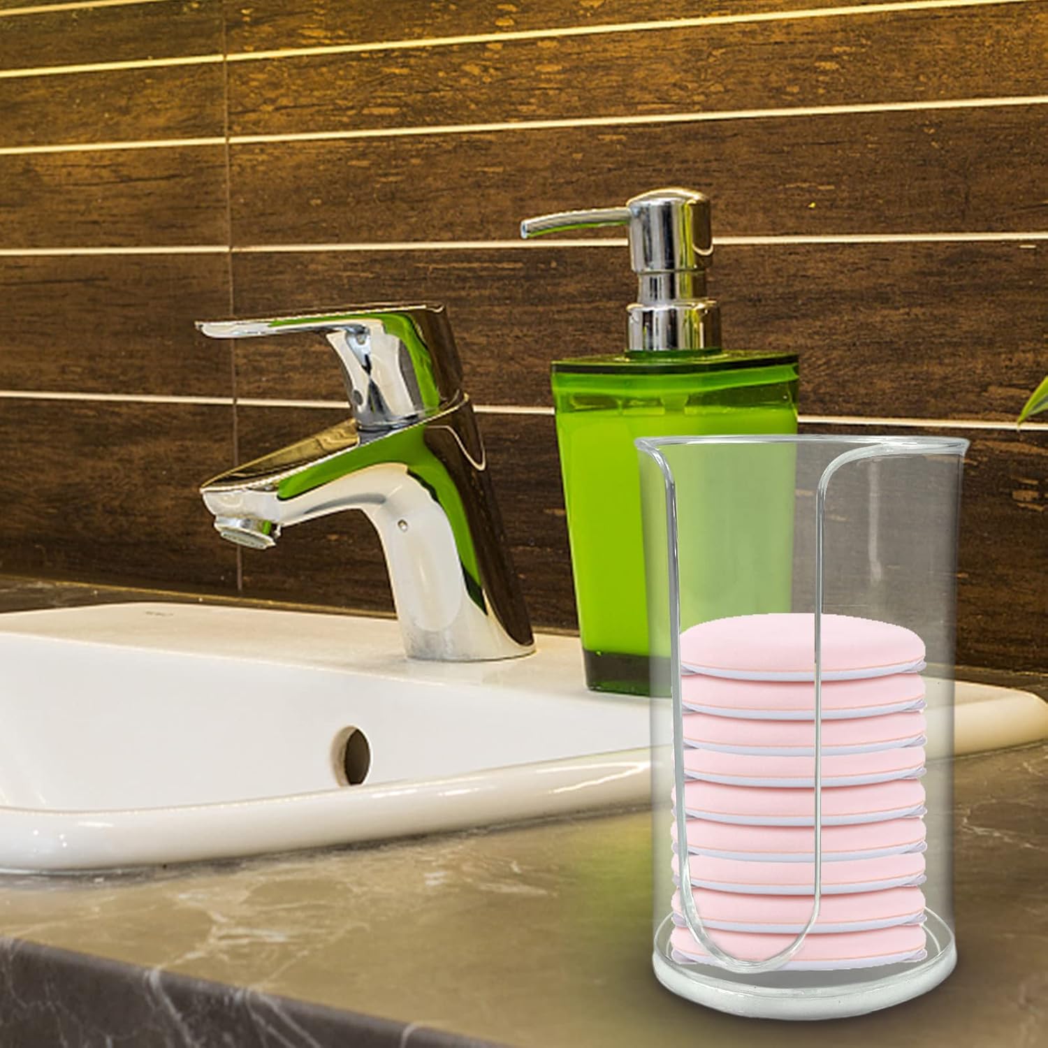 Paquete de 2 dispensadores de vasos de papel desechables para baño, dispensador de plástico compacto pequeño para tazas de plástico para encimeras