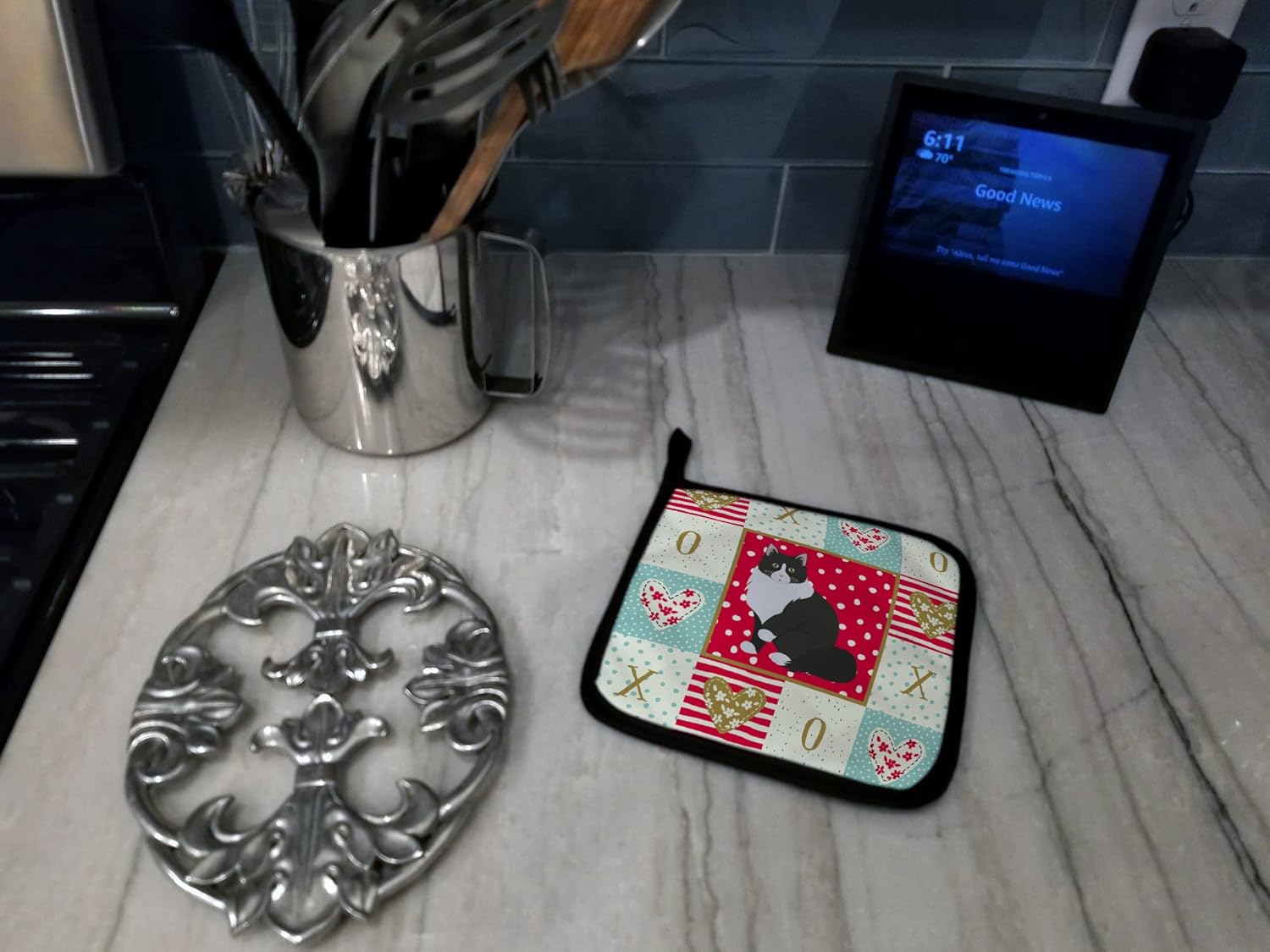 Caroline’s Treasures CK5788PTHD Siberian Forest Cat Love Pair of Pot Holders Kitchen Heat Resistant Pot Holders Sets Oven Hot Pads for Cooking