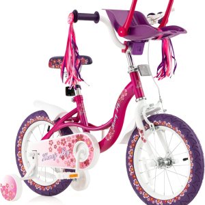 BABY JOY Bicicleta para niños, bicicleta de 14, 16 y 18 pulgadas, con ruedas de entrenamiento extraíbles, asiento ajustable, marco de acero y freno, BABY JOY Bicicleta para niños, bicicleta de 14, 16 y 18 pulgadas, con ruedas de entrenamiento extraíbles, asiento ajustable, marco de acero y freno,