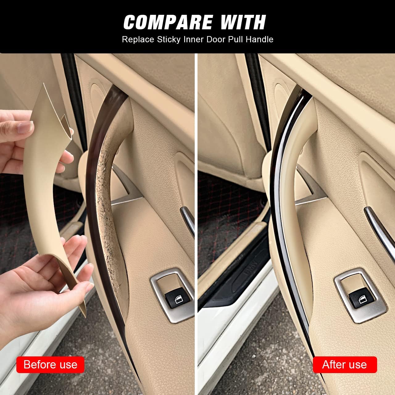 KVR Cubiertas para manijas de puerta compatibles con 3 series F30 F31 F34 F80 2012-2018, 4 series F32 F33 F36 F82 F83 2014-2017, 2 cubiertas para
