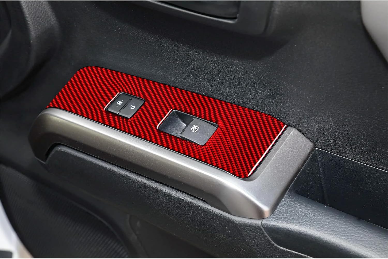 Compatible with Carbon Fiber Door Window Rasing Lift Control Panel Cover Interior Trim Accessories for Toyota Tacoma 2016 2017 2018 2019 2020 2021