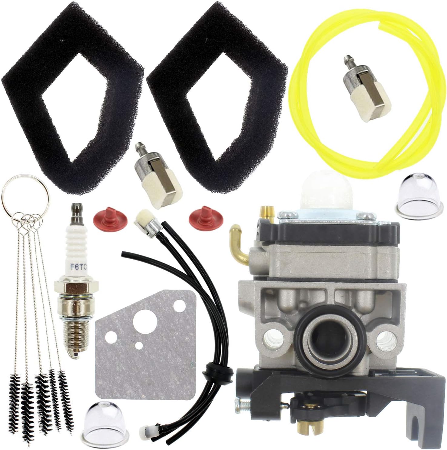 Kit de carburador compatible con FG110 FG110K1 GX25 GX25N GX25NT GX25T GX35 GX35NT HHT25S HHT35 HHT35S UMC435 WYB-16C 25cc 1.3HP Strimmer cortasetos