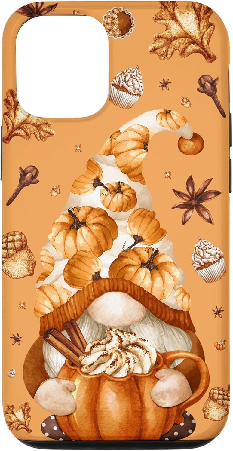 iPhone 13 – Funda con diseño de gnomo de Acción de Gracias, diseño de calabaza y especias