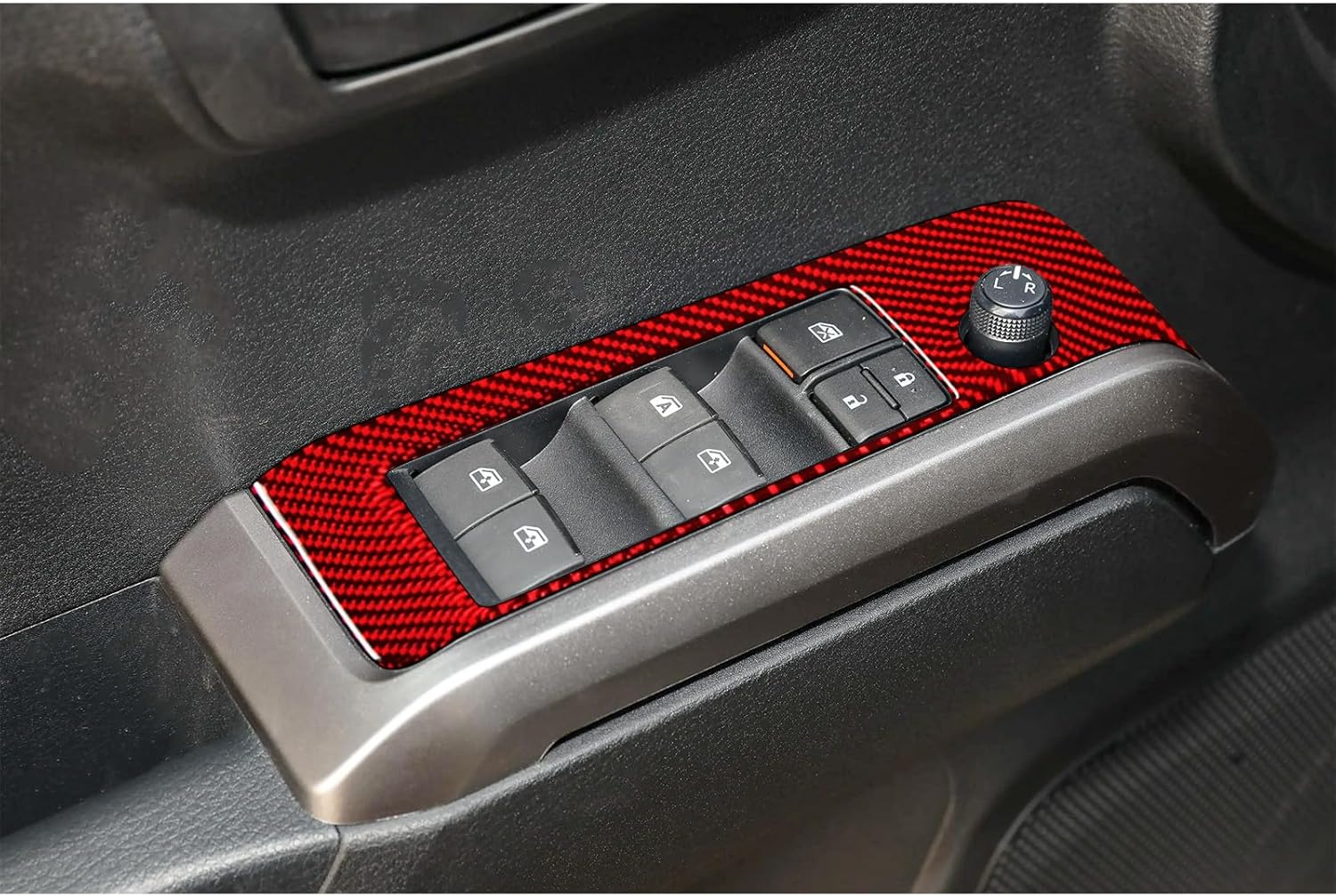 Compatible with Carbon Fiber Door Window Rasing Lift Control Panel Cover Interior Trim Accessories for Toyota Tacoma 2016 2017 2018 2019 2020 2021