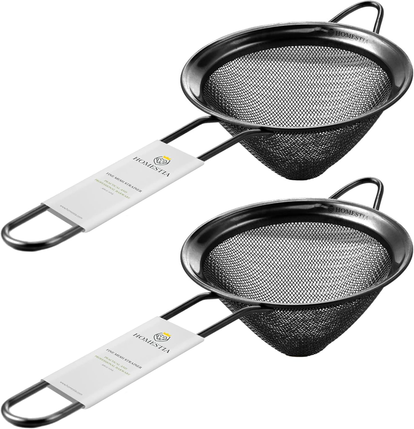 Homestia 2 coladores de malla fina de 3.3 pulgadas para cocina, acero inoxidable 304, tamiz de cóctel, tamices de alimentos, colador líquido para